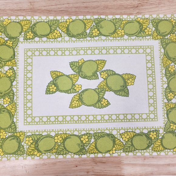 Vintage Retro MCM Daisy Lime Fruit Paper Placemats Green/ymYellow Lot of 17 - Picture 4 of 6
